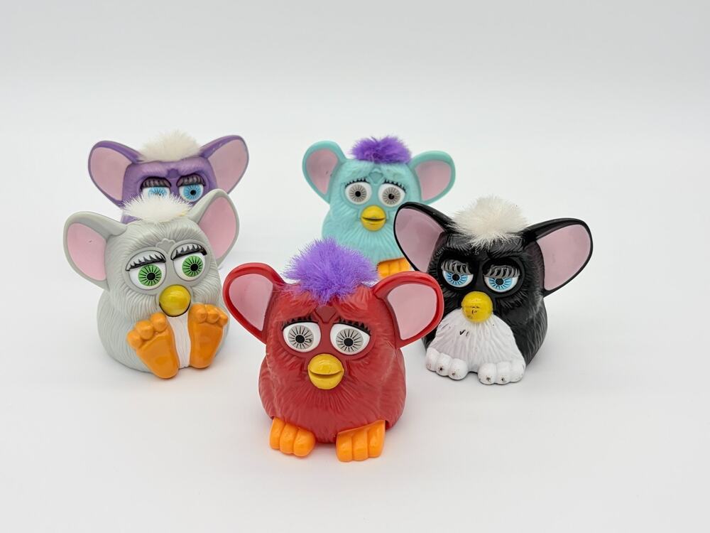 Furby Happy Meal Toys Lot 5 McDonalds 1998 Tiger Electronics Rolling Figures